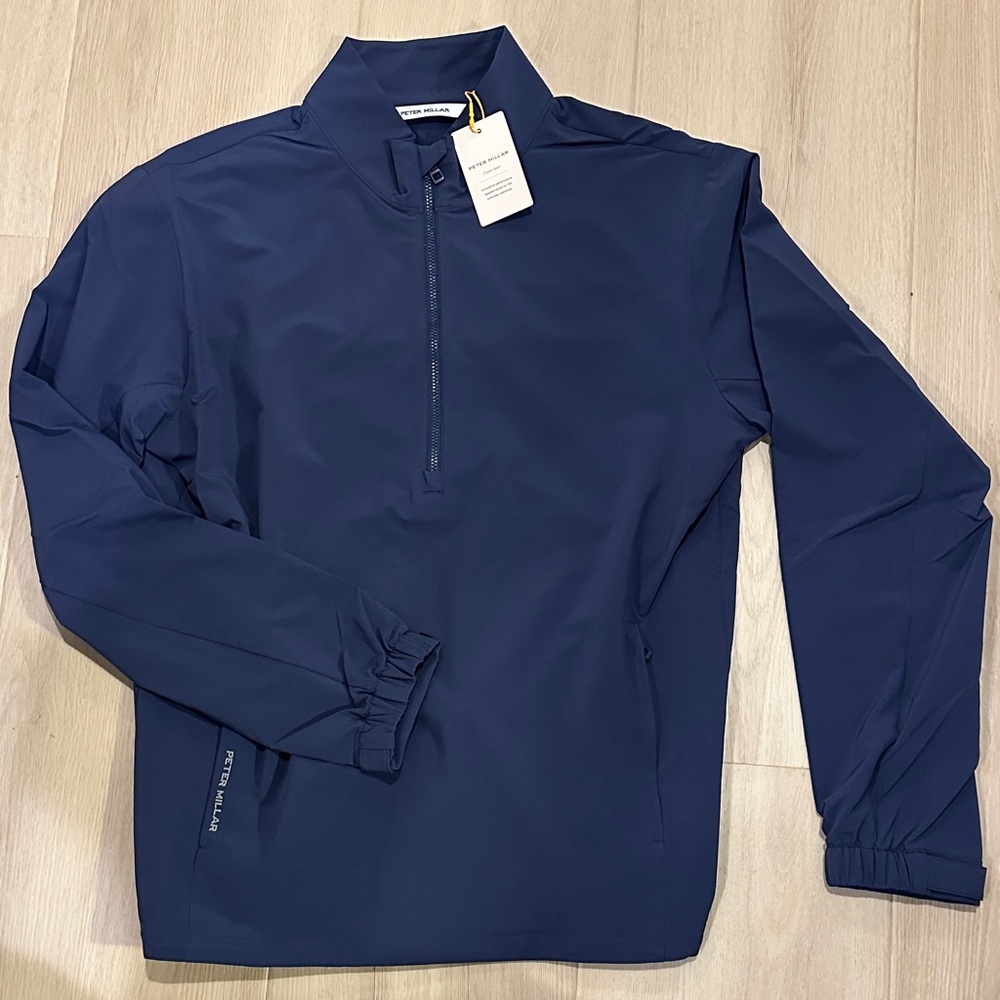 Peter Millar Navy Half-Zip Windbreaker Pullover NWT